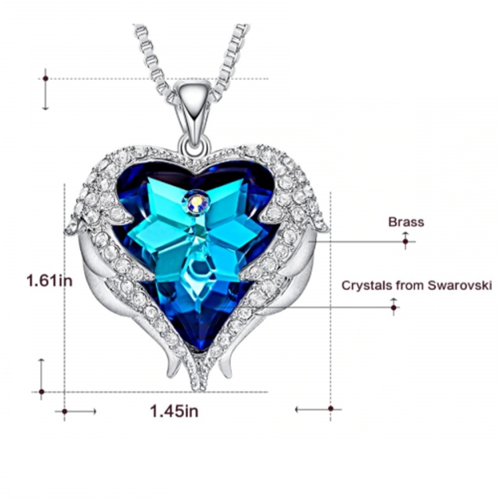 Swarovski Crystal Heart Pendant Necklace--Purple - Picture 4 of 7